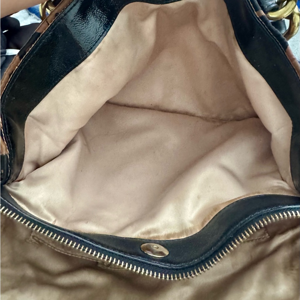 Coach VINTAGE VERY RARE ocelot triple pocket Leopard Print shoulder bag - Picture 9 of 12